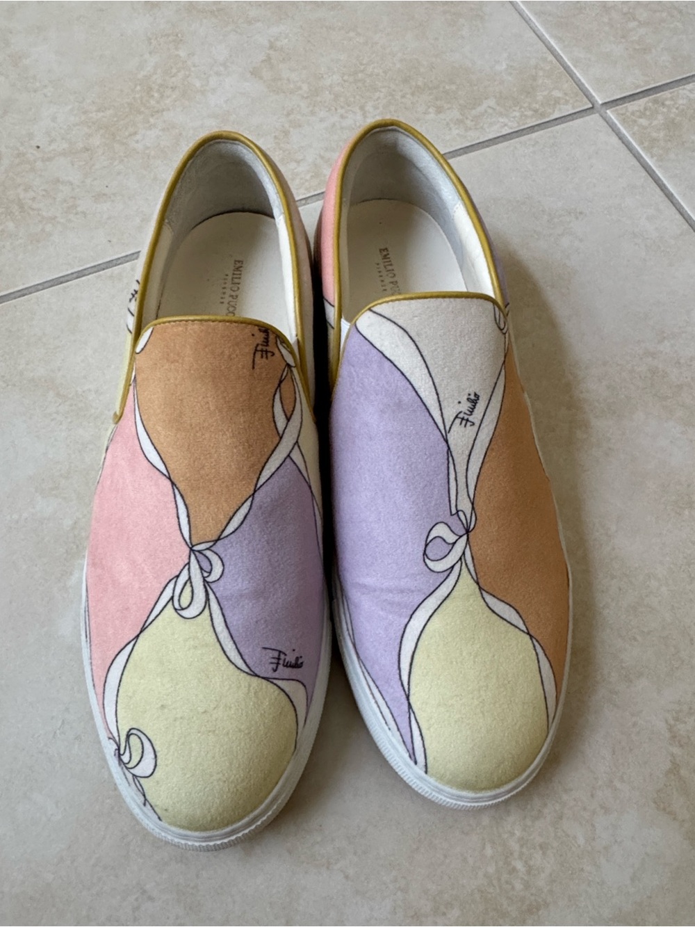 Emilio Pucci Pastel Multi-Color Slip-On Sneakers